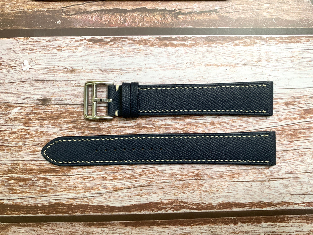 Navy Epsom Leather Custom Strap For Citizen Brycen Watch