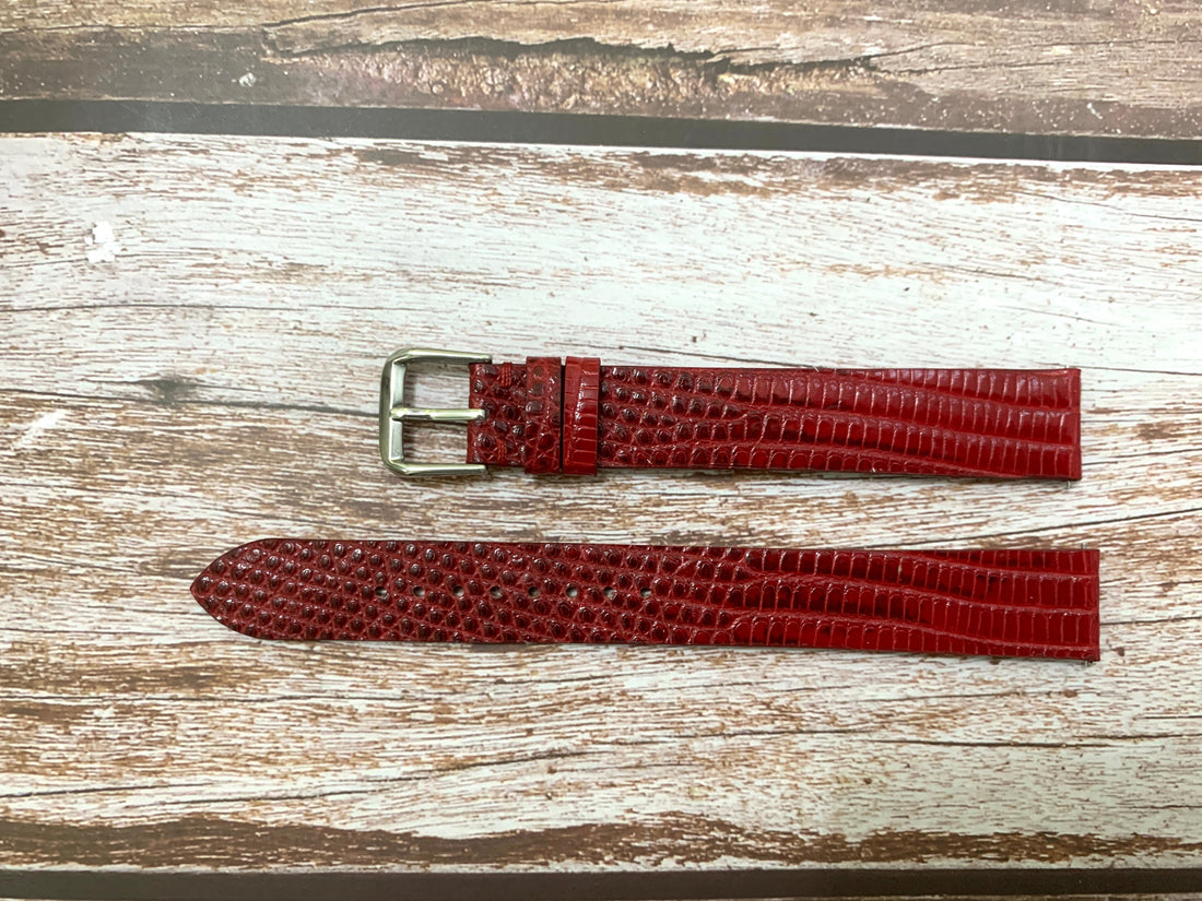 Full Grain Lizard Leather Custom Strap For Accutron218 Watch