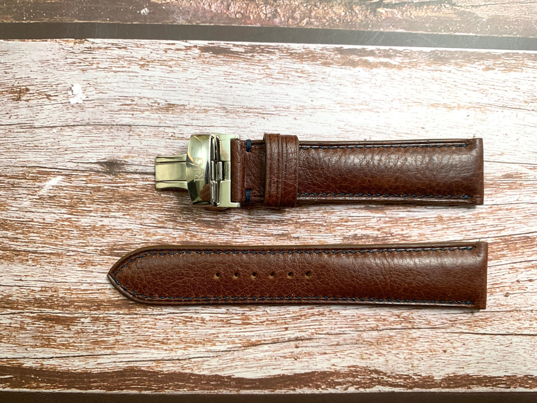 Italian Veg Tanned Minerva Leather Custom Strap For Bulova 96b159 Watch