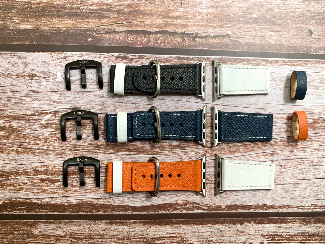 Custom Dual Watch Bands - Epsom Leather Strap