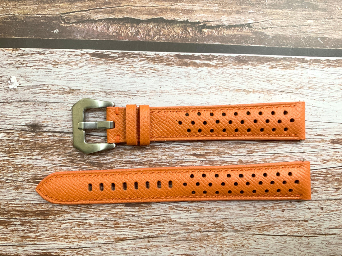 Orange Epsom Leather Custom Strap