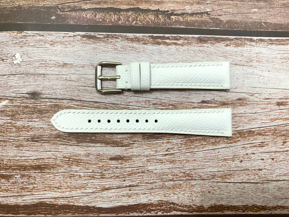 Epsom Leather Custom Strap - White