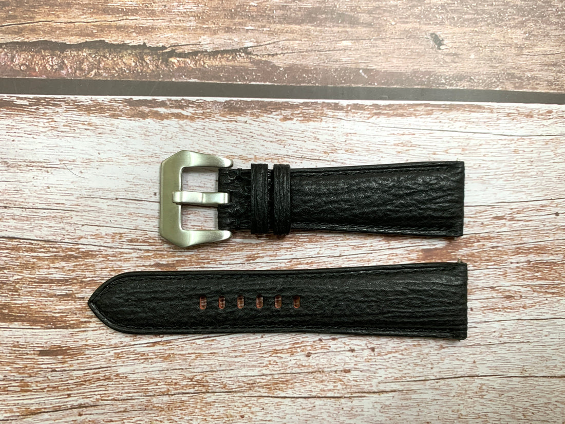 Full Grain Shark Skin Leather Custom Strap For Seiko Solar Watch