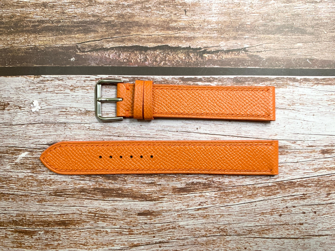 Orange Epsom Leather Custom Strap For Samsung Galaxy 4 Classic (42 mm)