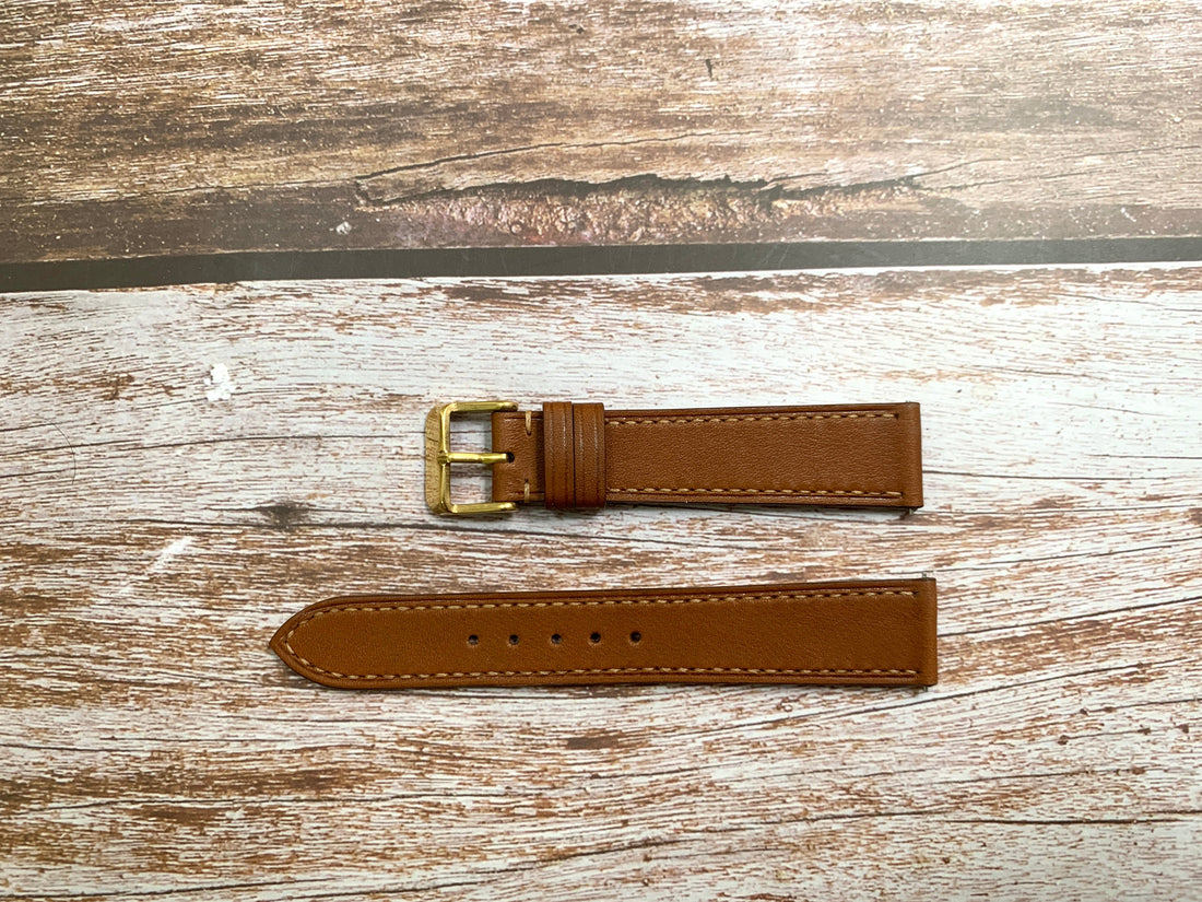 Barenia Leather Custom Strap For Gruen Vintage Swiss Watch