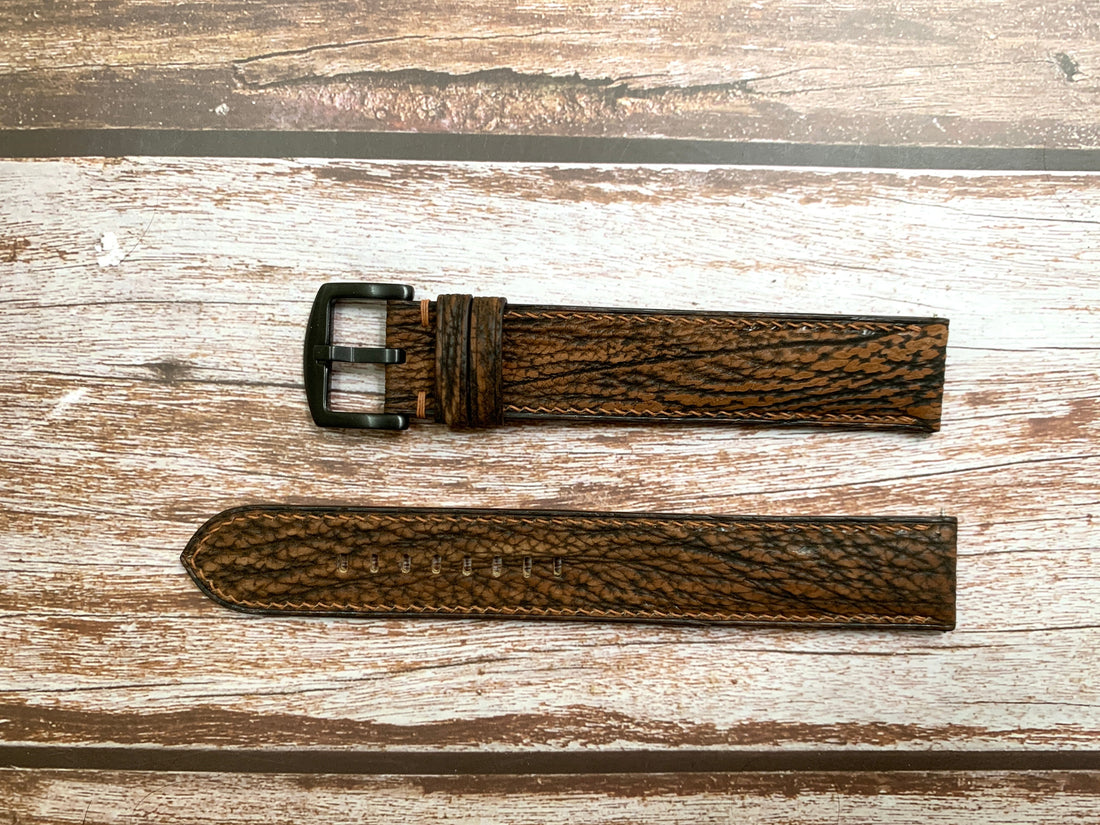 Full Grain Shark Skin Leather Custom Strap For Invicta Watch