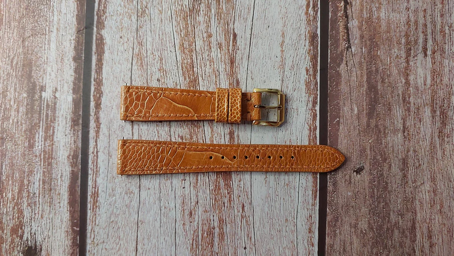 フルグレインオーストリッチ （ライトブラウン）カルティエタンクマストCartier Tank Must対応