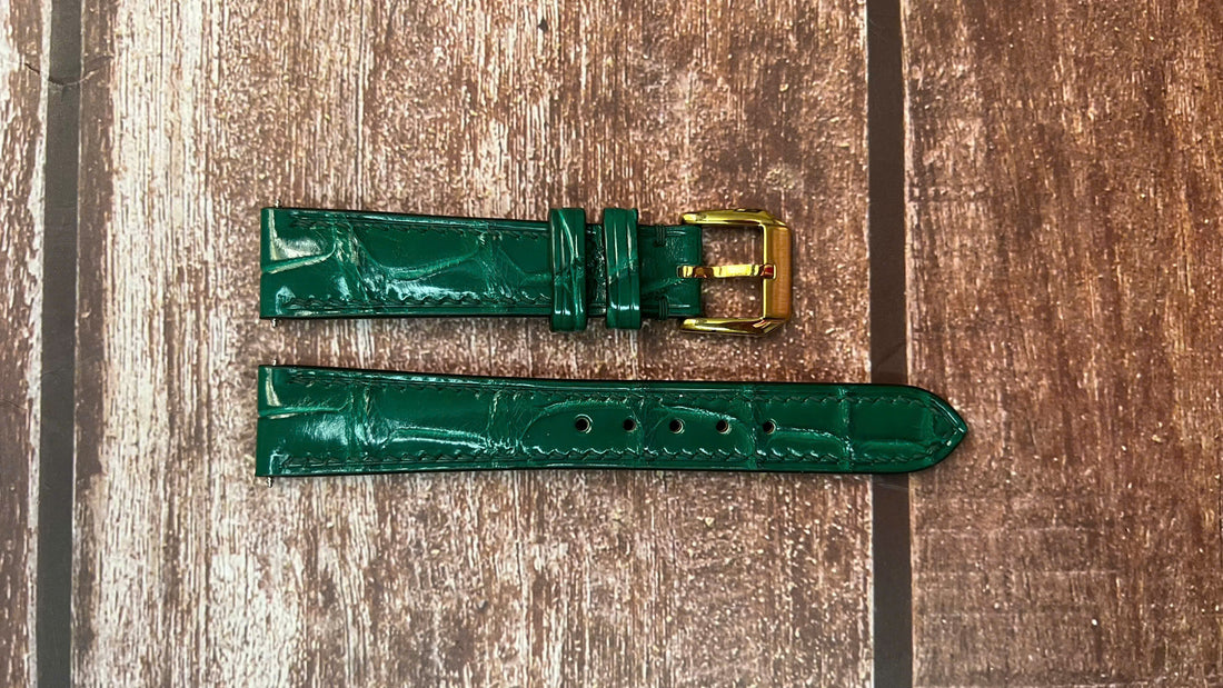 フルグレイン ワニ革 - グリーン - Full Grain Crocodile Leather - Green