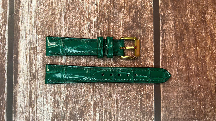 フルグレイン ワニ革 - グリーン - Full Grain Crocodile Leather - Green