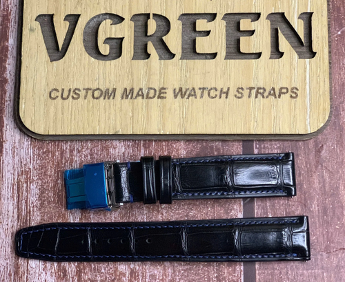 クロコダイルレザー 腕時計ベルト ブラック（エルメス H08用） – VGreen
