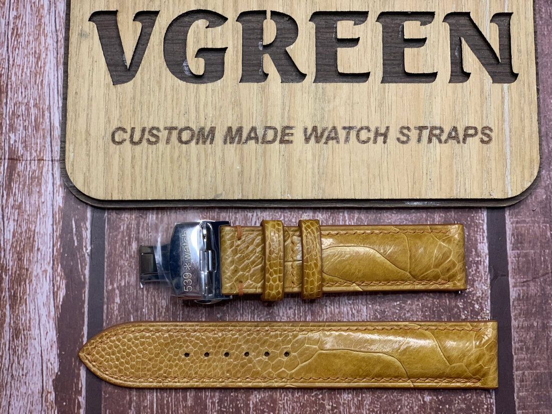 オーストリッチレッグレザー 腕時計ベルト - ライトブラウン（シュトゥルマンスキー ガガーリン 42mm 用）