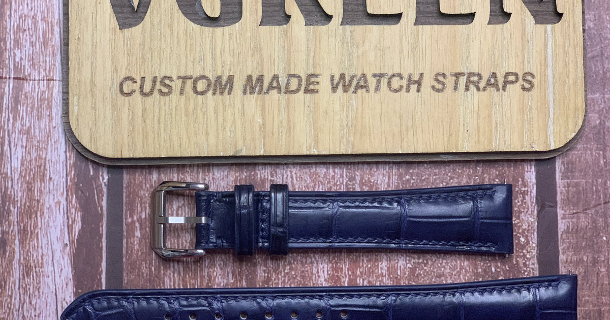 クロコダイルレザー 腕時計ベルト - ダークブルー（IWC ポルトギーゼ