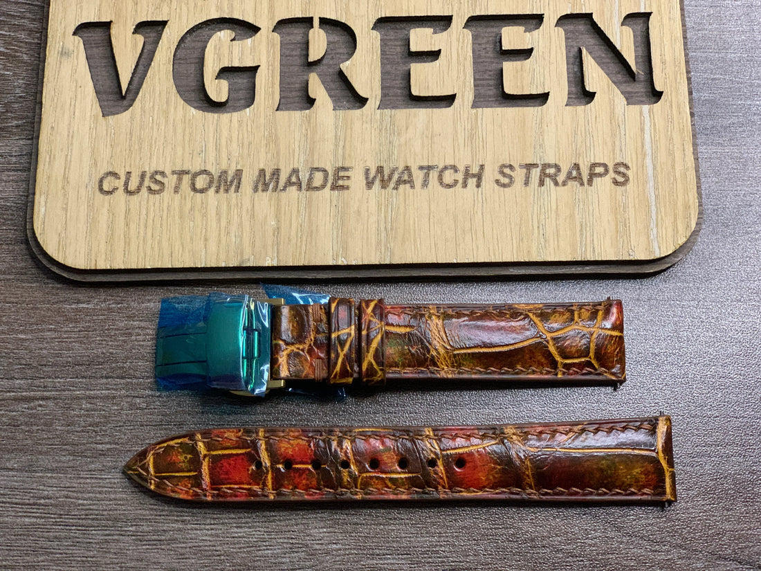 クロコダイルレザー 腕時計ベルト - ミックシングダイ