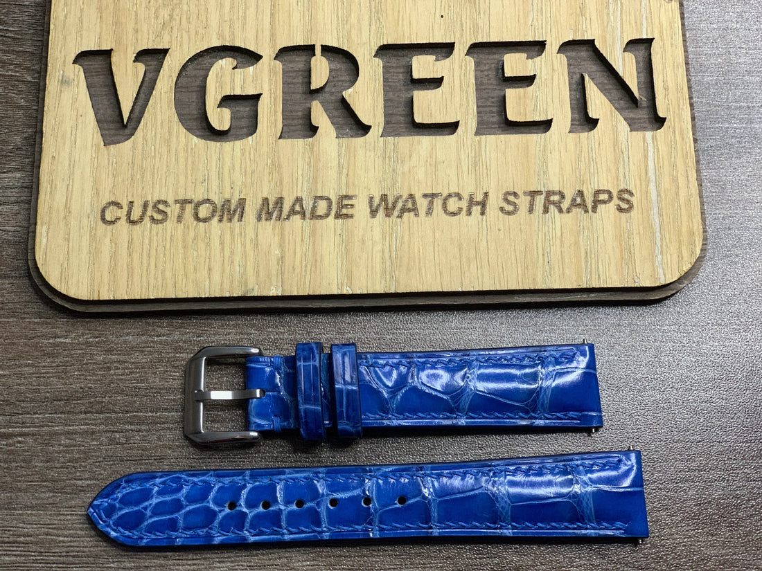 クロコダイルレザー 腕時計ベルト – オーシャンブルー (IWC　MARK XV)