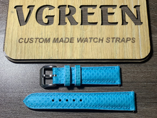 カーブスネークスキン 腕時計ベルト - ティファニーブルー ( BVLGARI)