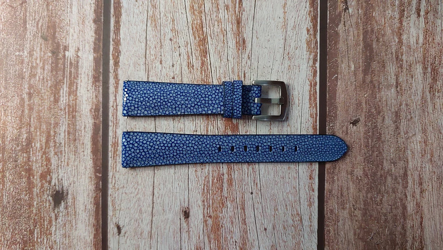 Full grain stingray leather (blue)