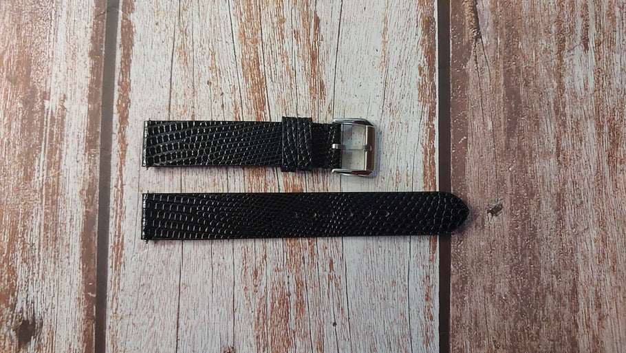 Full grain lizard leather (black)