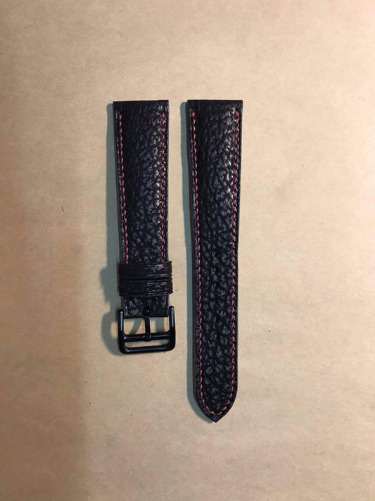 Full Grain Shark Skin Leather Custom Strap For Wenger Swiss Military