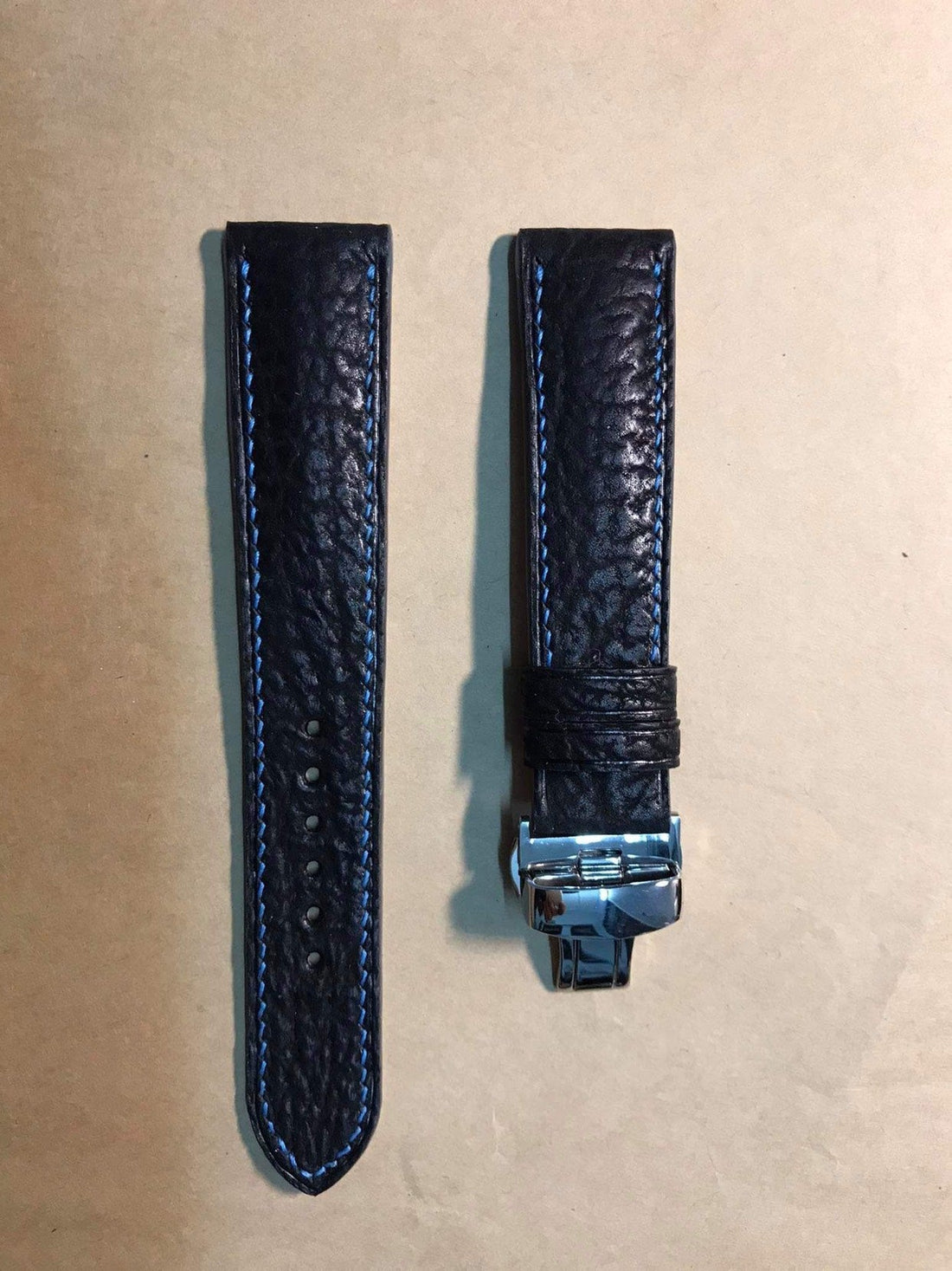 Full Grain Shark Skin Leather Custom Strap For Breitling Chronomat 44