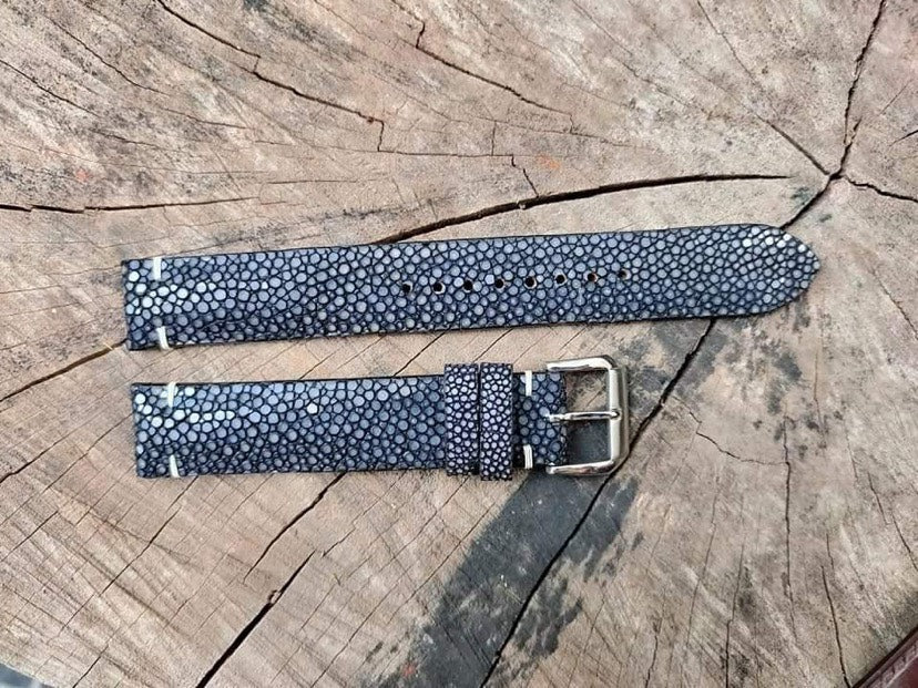 Full Grain Stingray Leather Custom Strap For Omega Seamaster