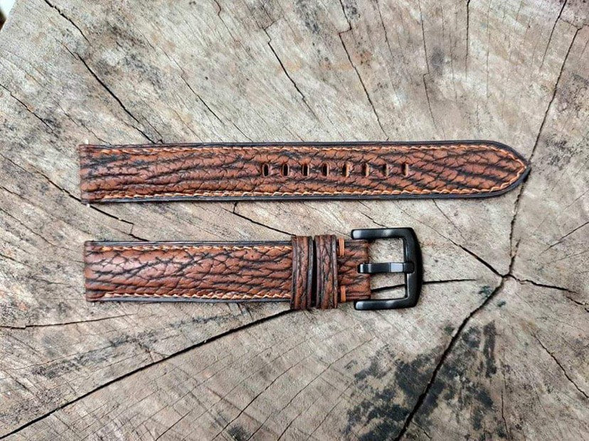 Full Grain Shark Skin Leather Custom Strap For Omega Constellation