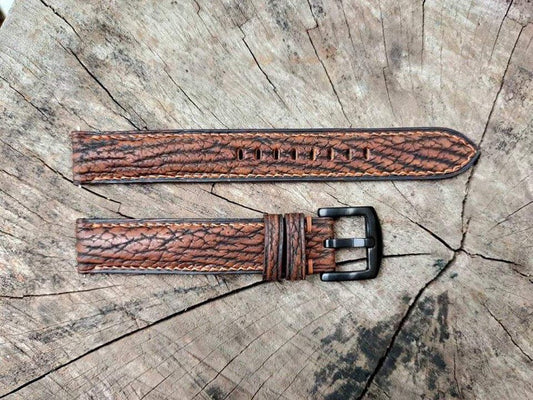 Full Grain Shark Skin Leather Custom Strap For Omega Constellation