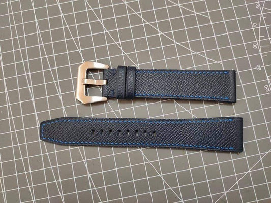 Navy Epsom Leather Custom Strap For Citizen Eco Drive Blue Angel