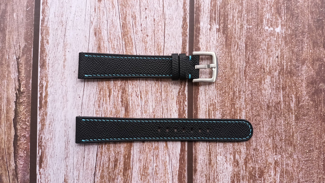 Black Epsom Leather Strap For Hamilton Khaki Watch
