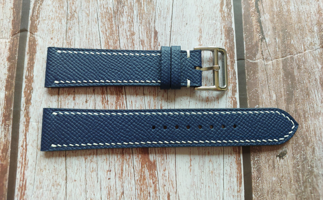 Navy Epsom Leather Strap For BMW 43 mm stainless Watch