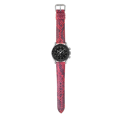 Full Grain Snakeskin Leather - Red