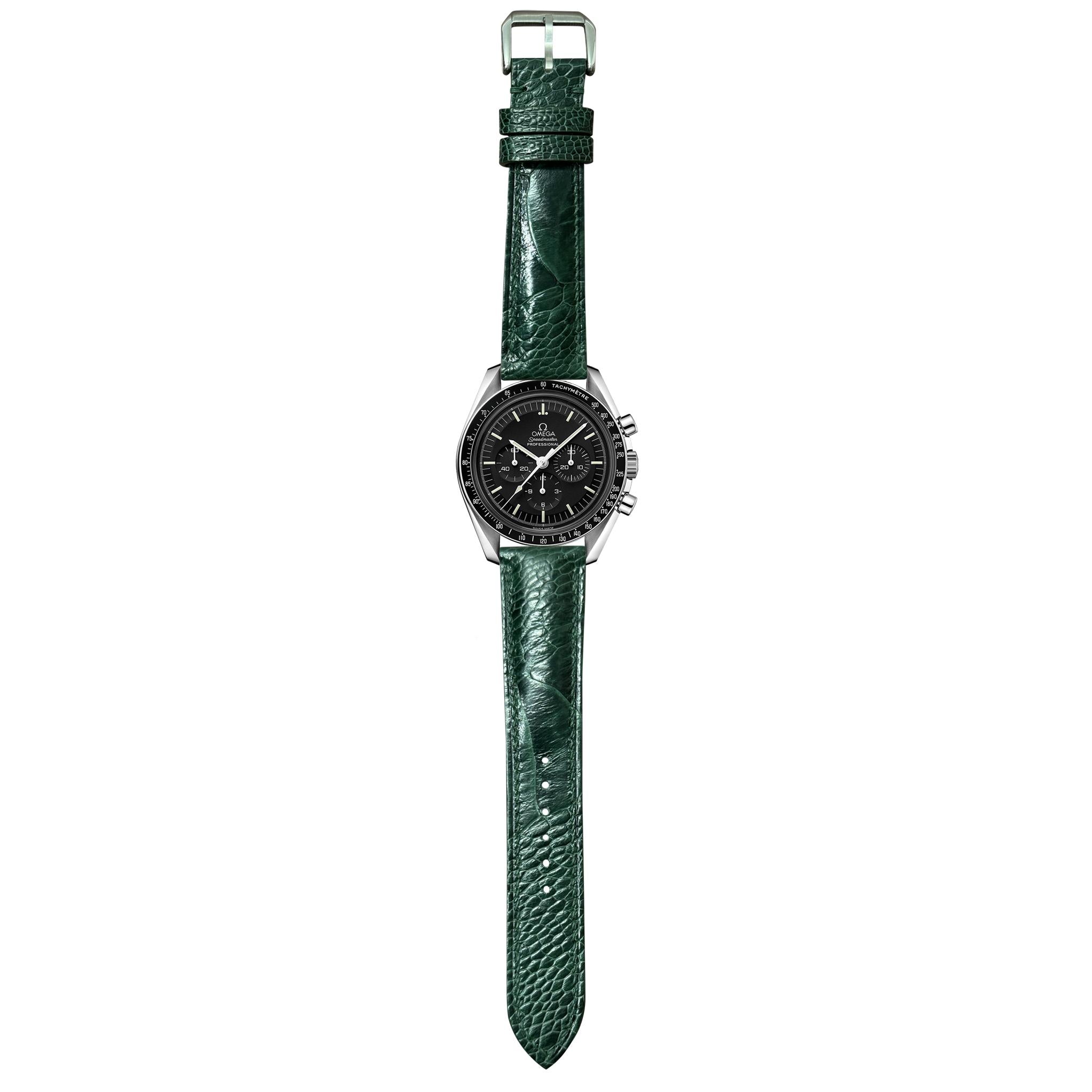 オーストリッチレッグレザー 腕時計ベルト - グリーン – VGreen