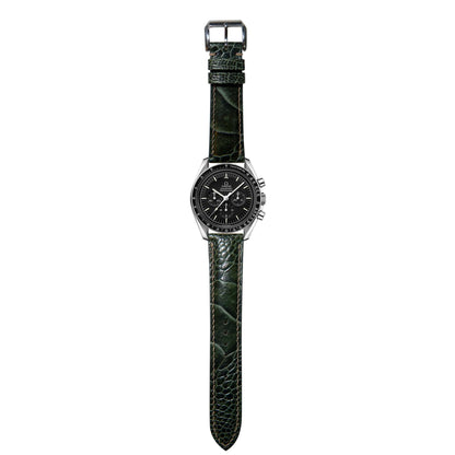 Full Grain Ostrich Leg Leather - Moss Green
