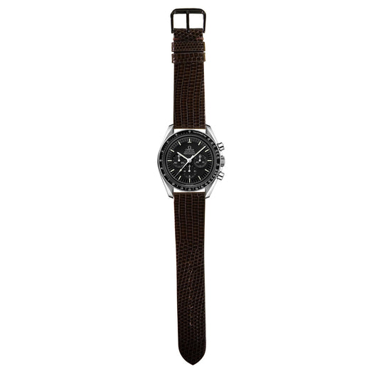 Full Grain Lizard Leather - Dark Brown