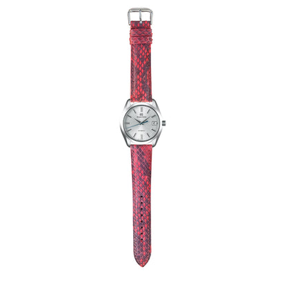 Full Grain Snakeskin Leather - Red