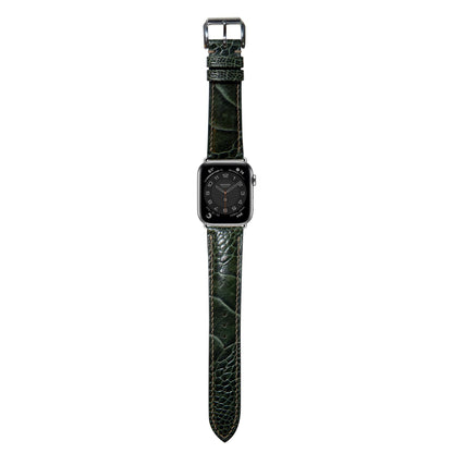 Full Grain Ostrich Leg Leather - Moss Green