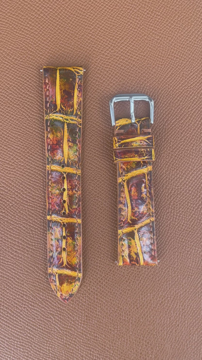 Full Grain Crocodile Leather - Mixed Dyed
