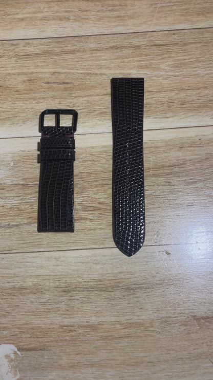 Full Grain Lizard Leather - Dark Brown