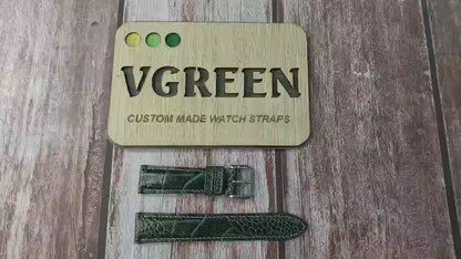 Full Grain Ostrich Leg Leather - Moss Green