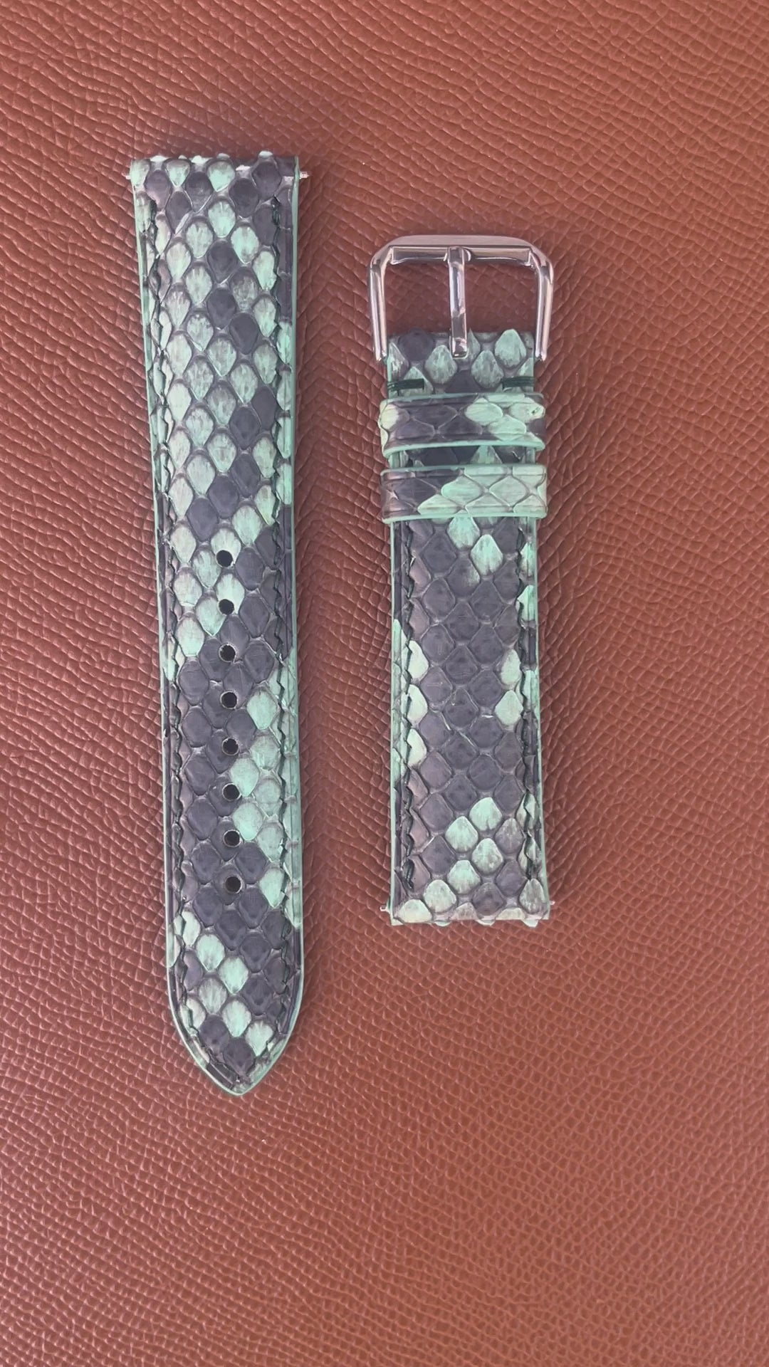 スネークスキン 腕時計ベルト - グリーン – VGreen