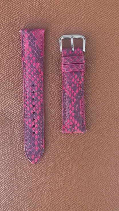 Full Grain Snakeskin Leather - Red