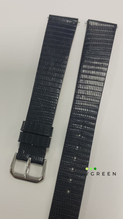 Full Grain Lizard Leather - Black