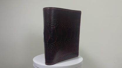 Ostrich Leg Foldable Wallet – Dark Brown