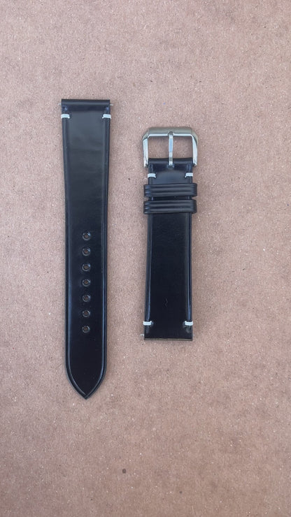 Shell cordovan leather (black)