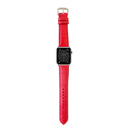 Full Grain Crocodile Leather - Red