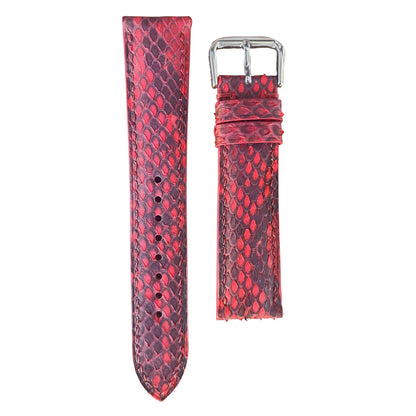 Full Grain Snakeskin Leather - Red