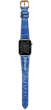 画像をギャラリービューアに読み込む, クロコダイルレザー 腕時計ベルト – オーシャンブルー
