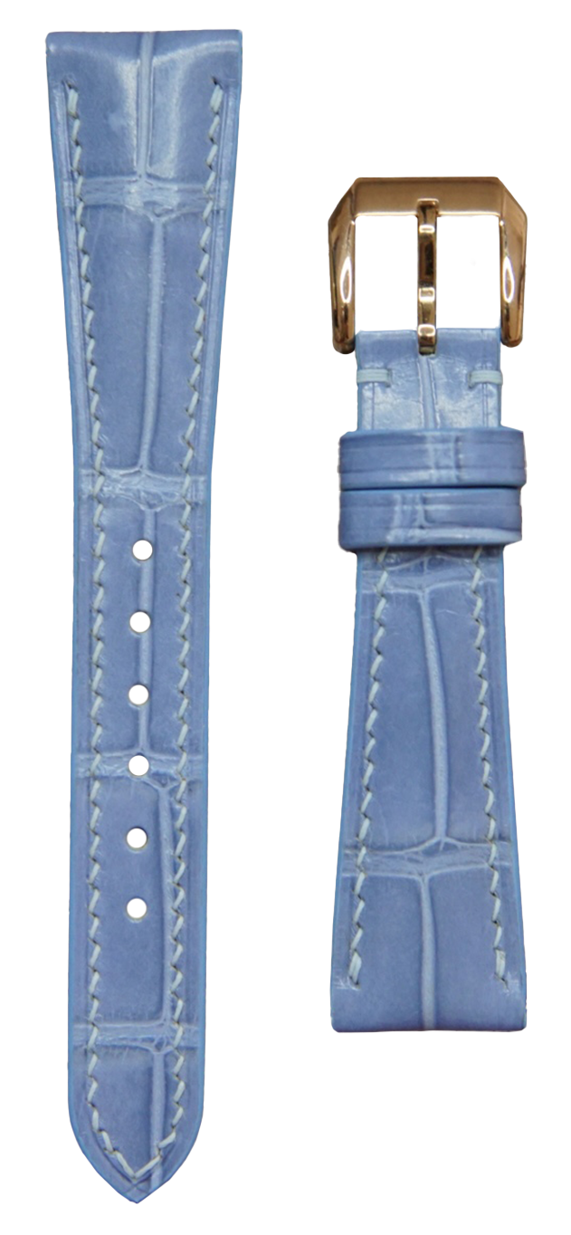 クロコダイルレザー 腕時計ベルト – アイスブルー
