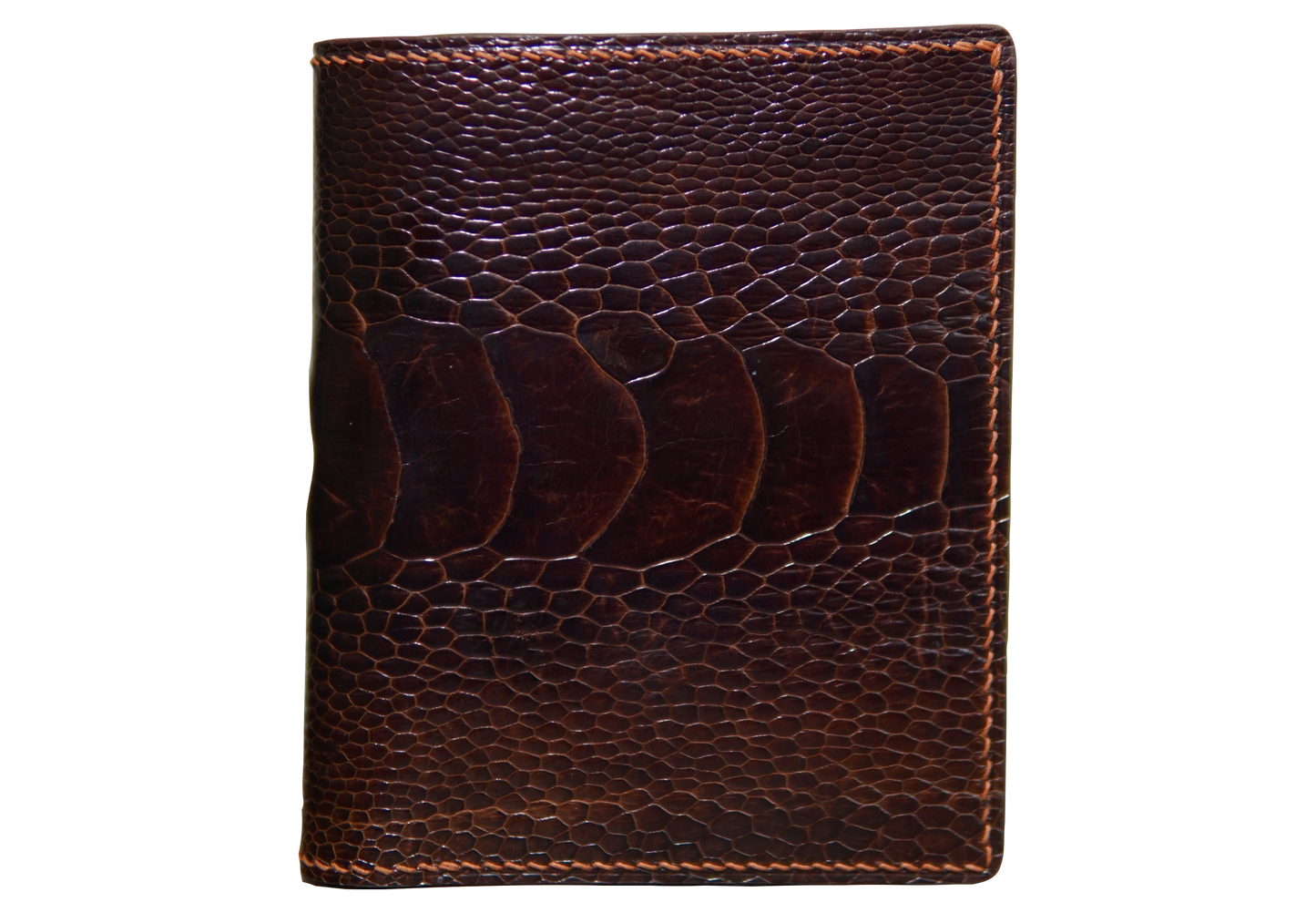 Ostrich Leg Foldable Wallet – Dark Brown