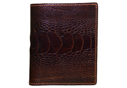 Ostrich Leg Foldable Wallet – Dark Brown