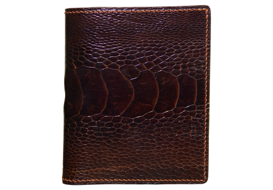 Ostrich Leg Foldable Wallet – Dark Brown